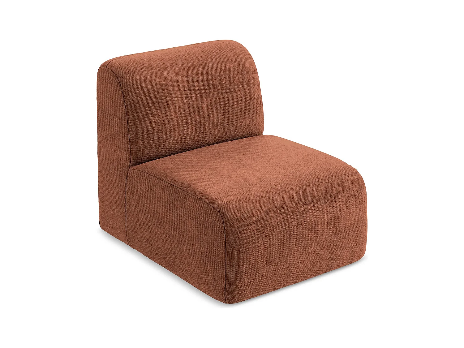 Bankmodule midden van terracotta chenille stof - LANI