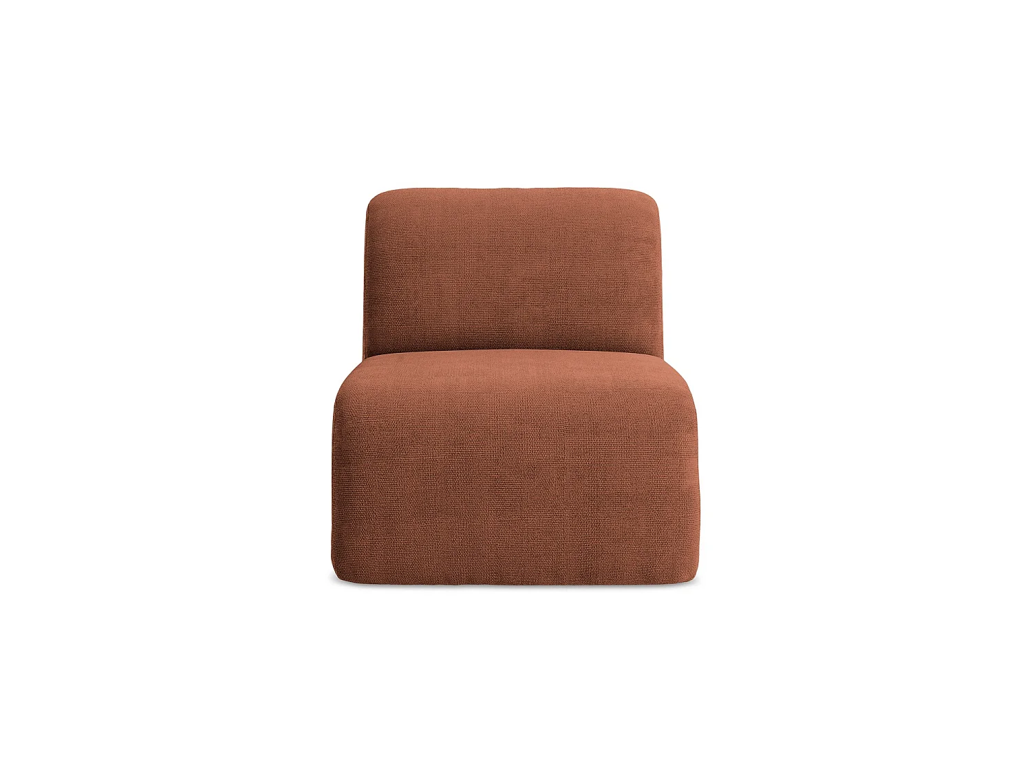 Bankmodule midden van terracotta chenille stof - CERVO