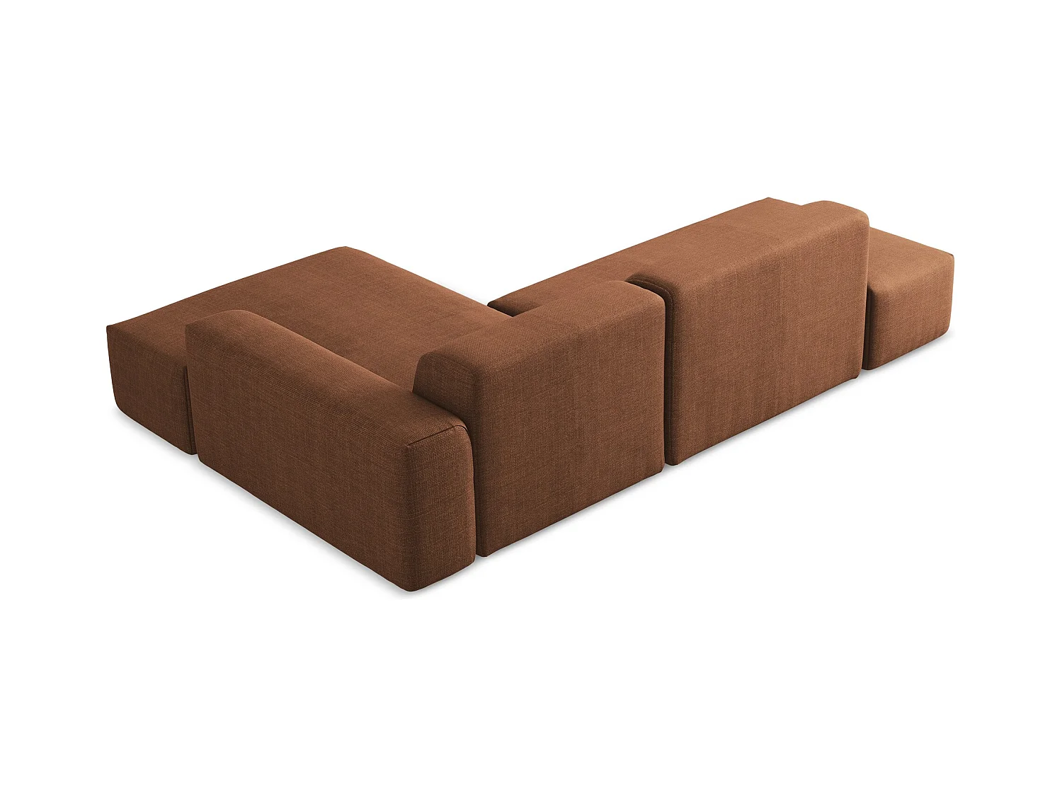 Narożnik lewostronny - z tkaniny strukturalnej - terakota - KELI