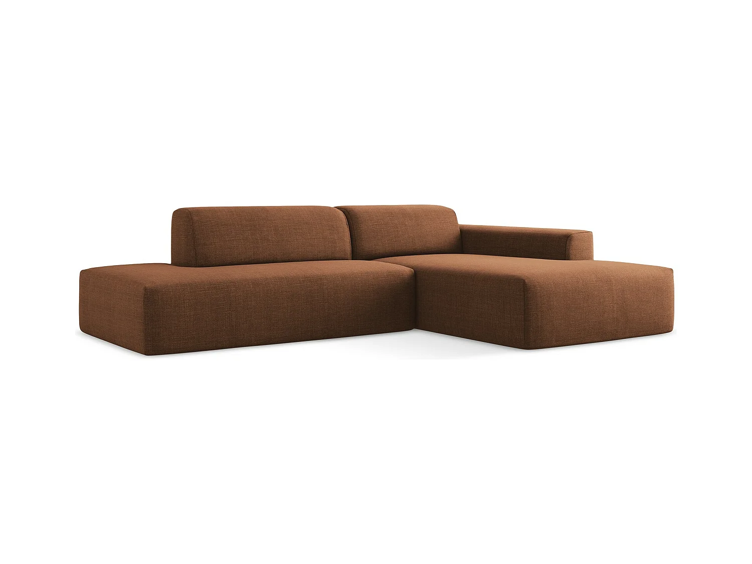 3-Sitzer Modulares Ecksofa - Ecke Links - Strukturstoff - Terrakotta - KELI
