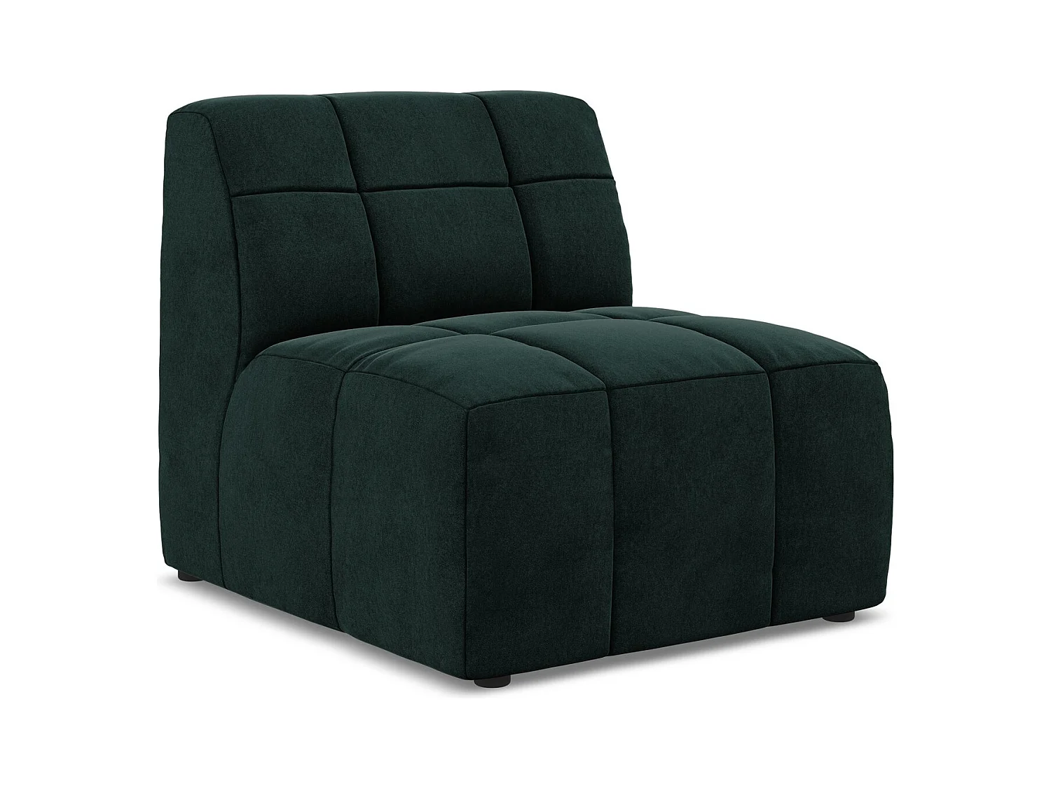 Fauteuil pour canapé modulable en velours - gris vert - ALOHA