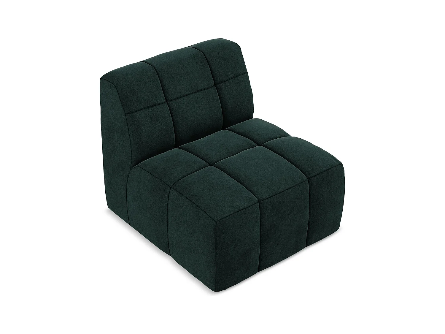 Fauteuil pour canapé modulable en velours - gris vert - ALOHA