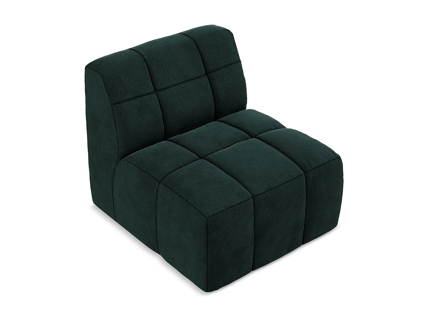 Fauteuil pour canapé modulable en velours - gris vert - ALOHA