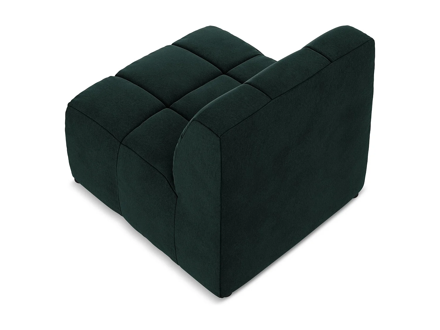 Fauteuil pour canapé modulable en velours - gris vert - ALOHA
