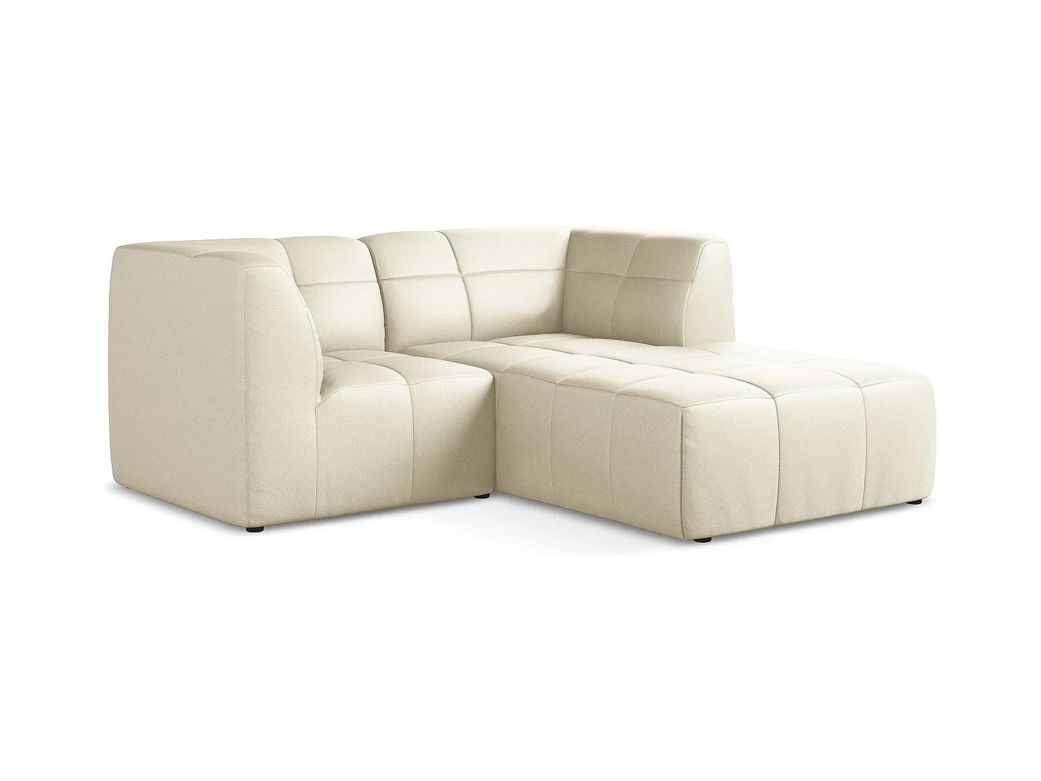 2,5-Sitzer Modulares Ecksofa - Ecke Rechts - Kunstleder - Hell beige - ALOHA