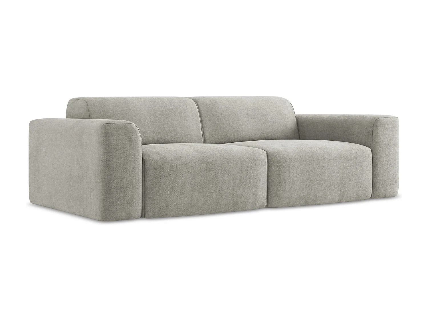 Sofá modular 3 lugares em tecido texturizado cinza claro - KELI