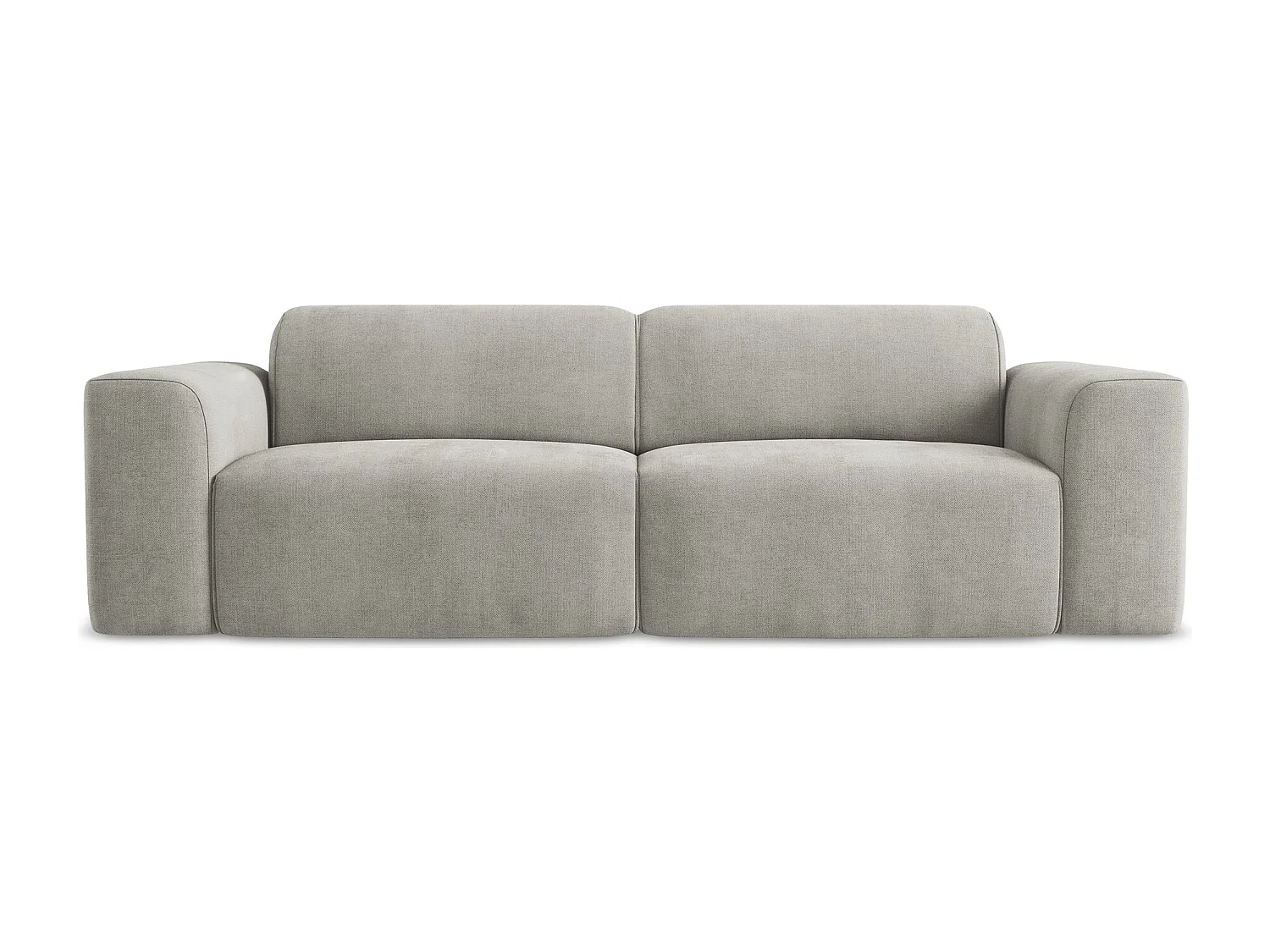 Sofá modular 3 lugares em tecido texturizado cinza claro - KELI