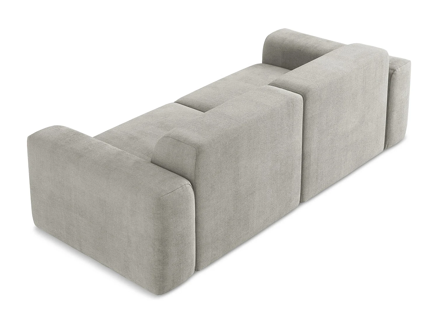 Sofá modular 3 lugares em tecido texturizado cinza claro - KELI