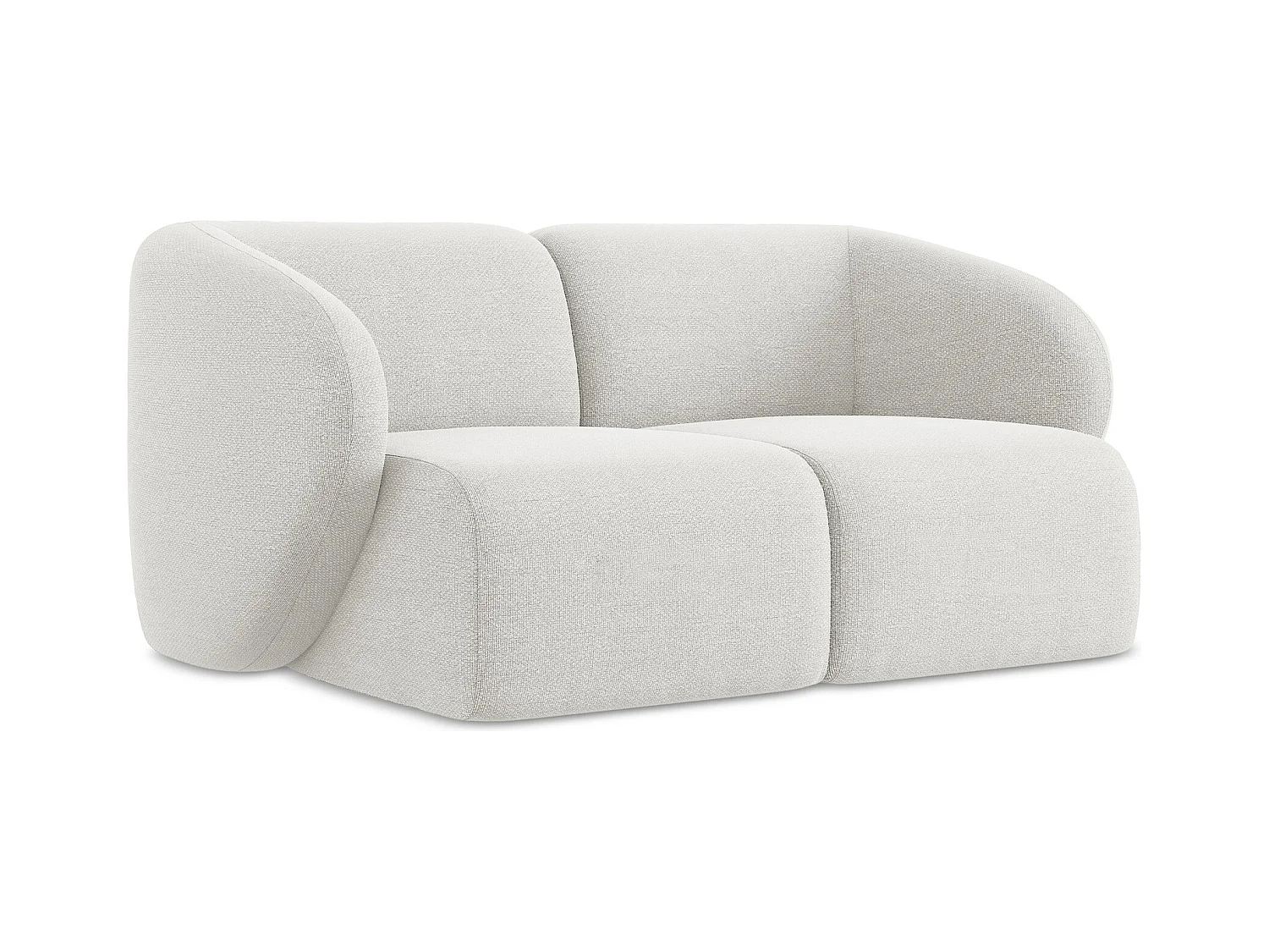 Sofá modular 2 plazas de tela bouclé blanco - LANI