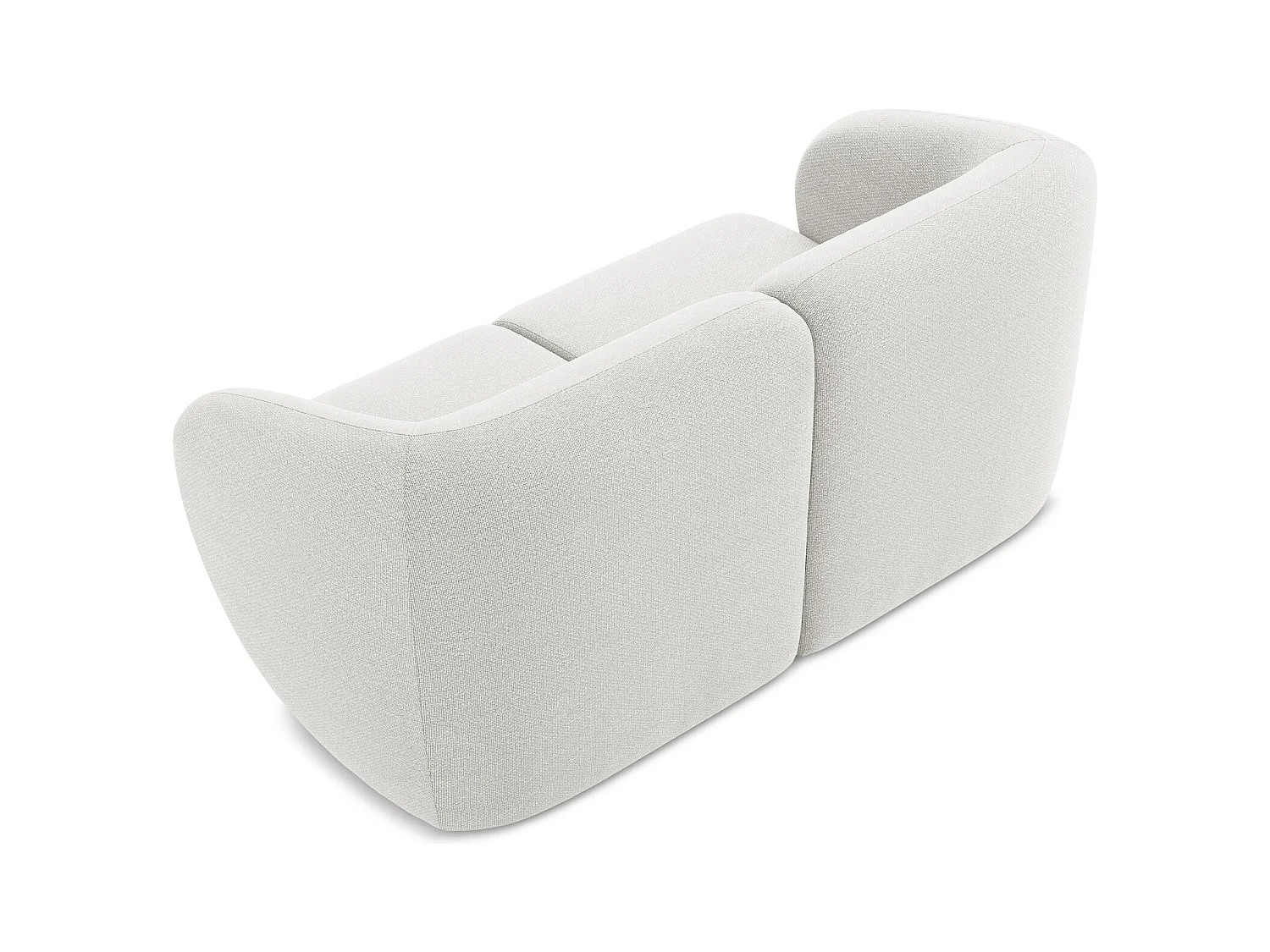 Sofá modular 2 plazas de tela bouclé blanco - LANI