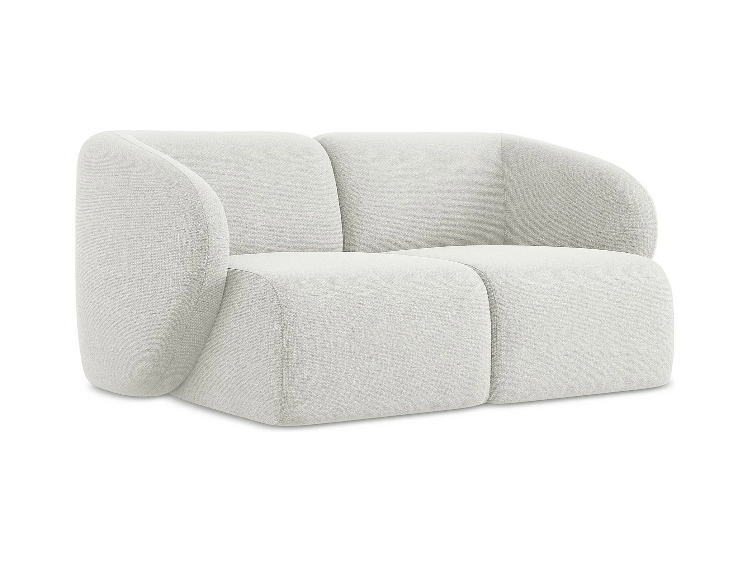2-Sitzer Sofa - - Bouclé - Weiß - LANI