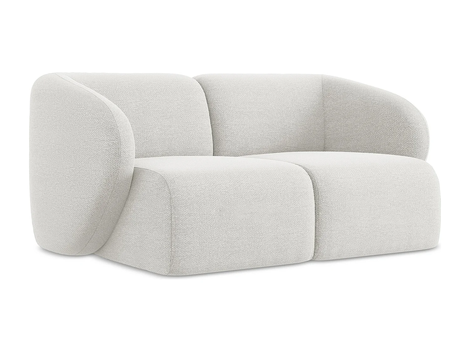 2-Sitzer Sofa - - Bouclé - Weiß - LANI