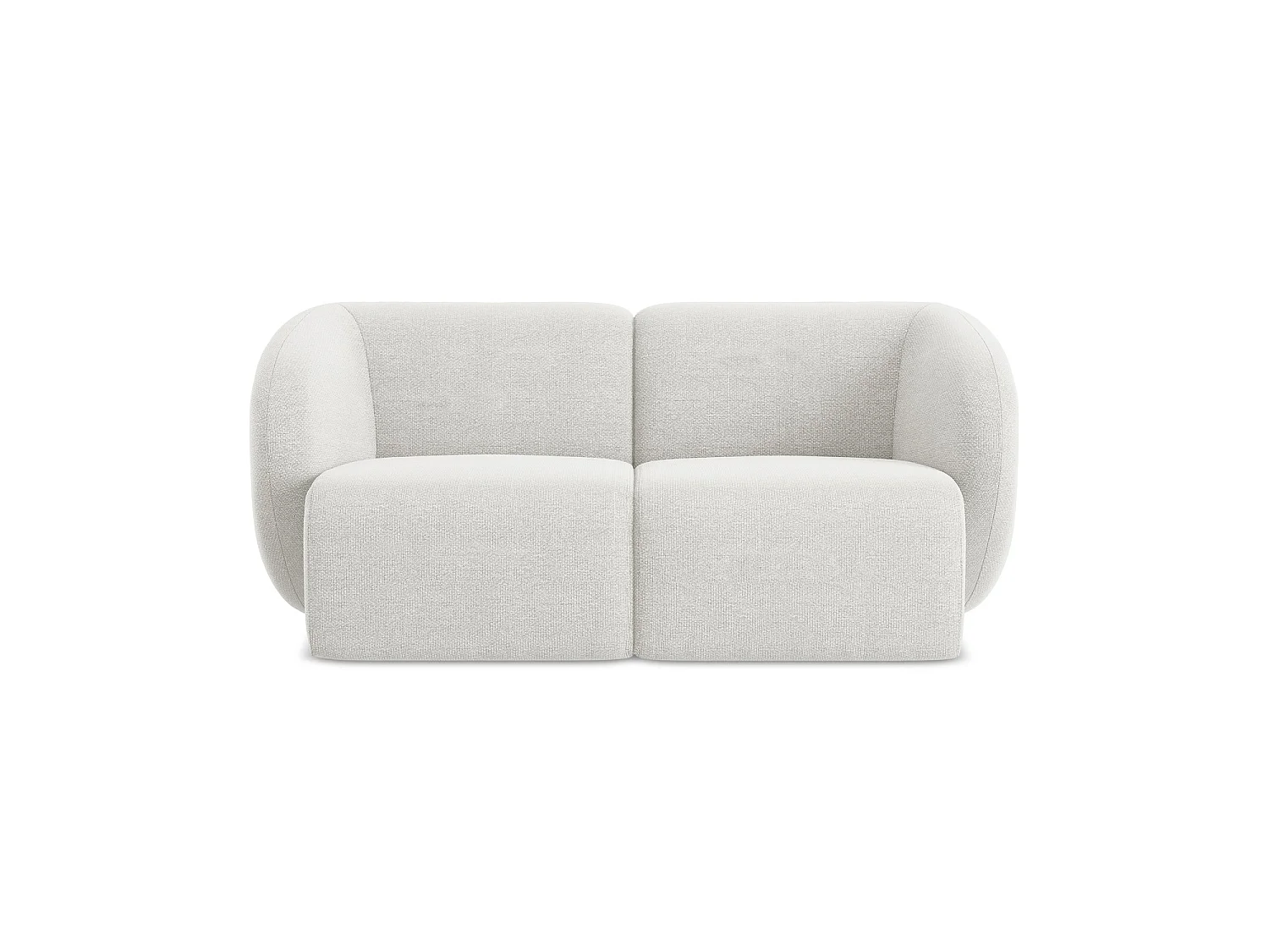 Modułowa sofa 2-osobowa - z tkaniny bouclé - biały - CERVO