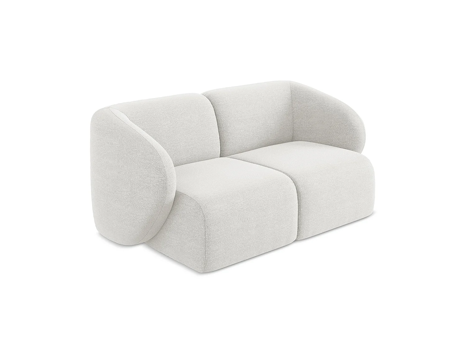 Modułowa sofa 2-osobowa - z tkaniny bouclé - biały - CERVO