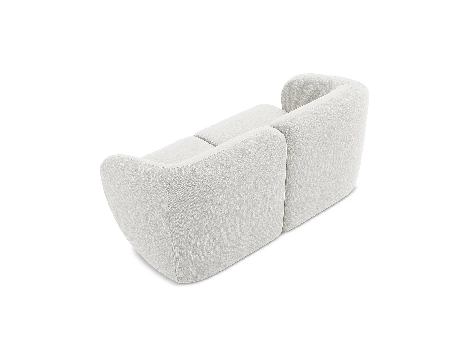 Modułowa sofa 2-osobowa - z tkaniny bouclé - biały - CERVO