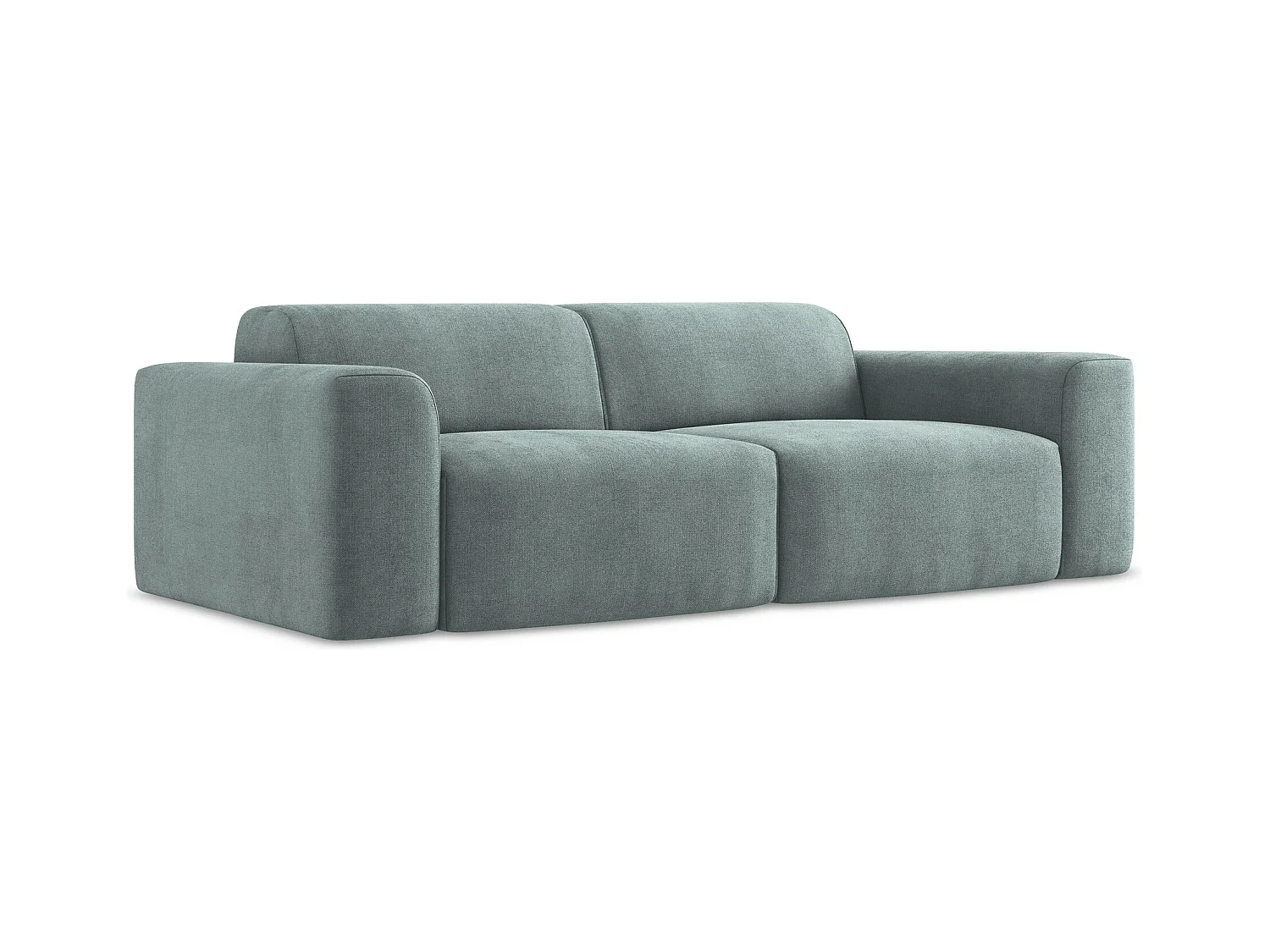 Modulares 3-Sitzer Sofa - - Strukturstoff - Jeans - KELI