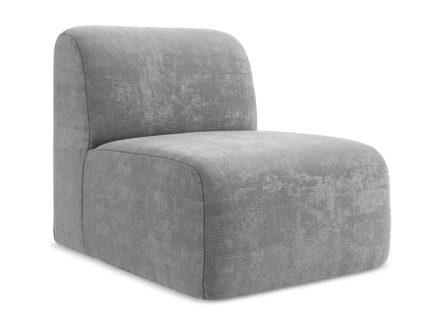 Fauteuil pour canapé modulable en tissu chenille - gris - LANI