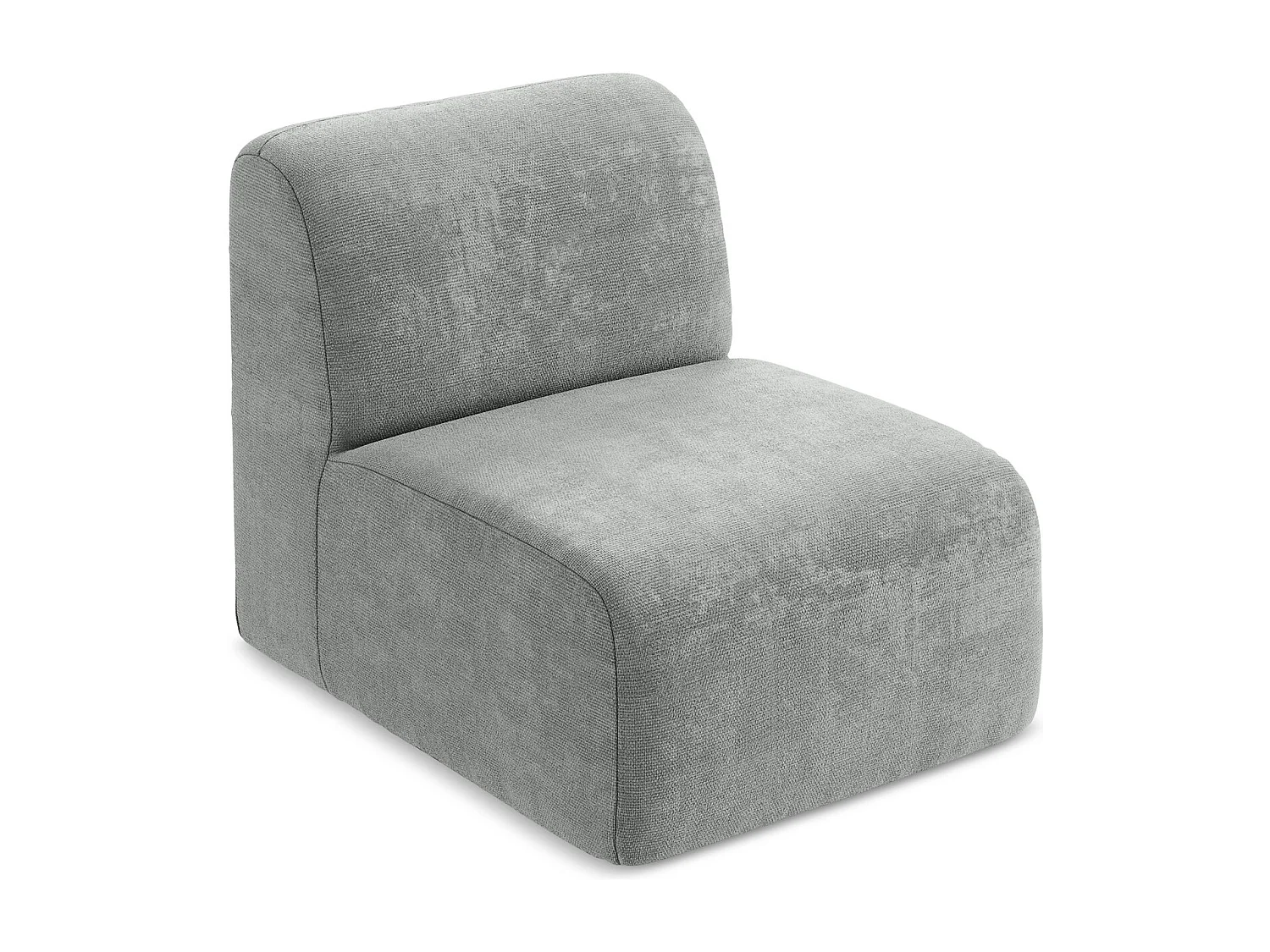Fauteuil pour canapé modulable en tissu chenille - gris - LANI