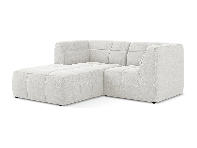 2,5-Sitzer Modulares Ecksofa - Ecke Links - Bouclé - Weiß - ALOHA