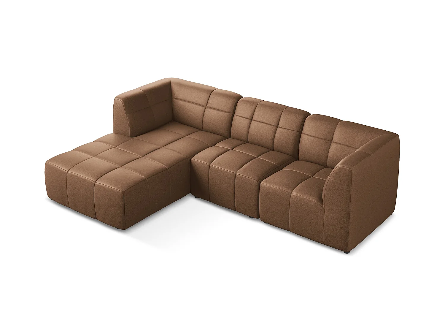 Narożnik lewostronny - ze skóry syntetycznej - czekoladowy - ALOHA