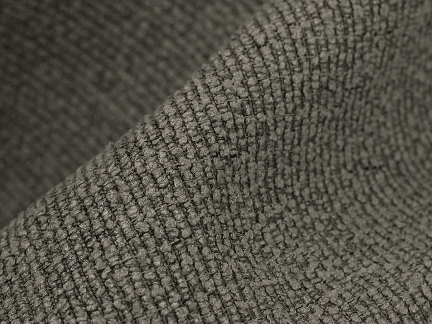 Canapé d'angle 2,5 places modulaire droit en tissu bouclette - gris - ALOHA