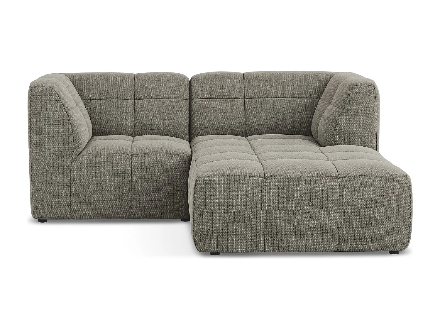 2,5-Sitzer Modulares Ecksofa - Ecke Rechts - Bouclé - Grau - ALOHA