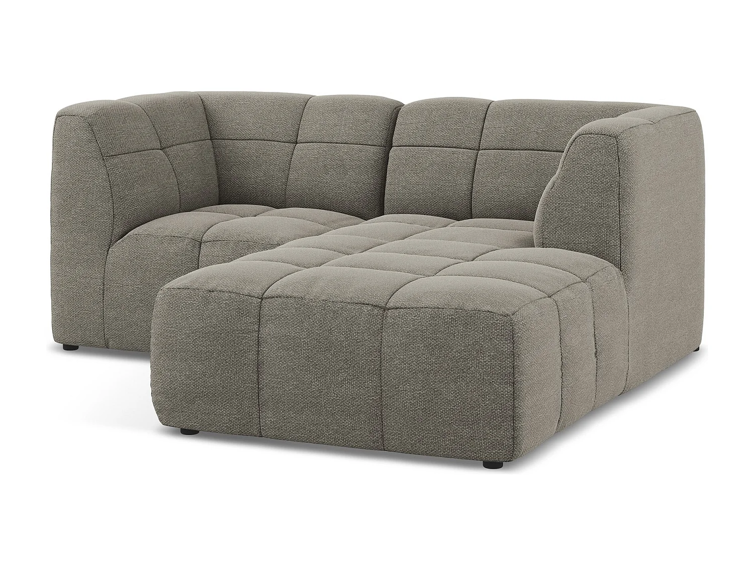 2,5-Sitzer Modulares Ecksofa - Ecke Rechts - Bouclé - Grau - ALOHA