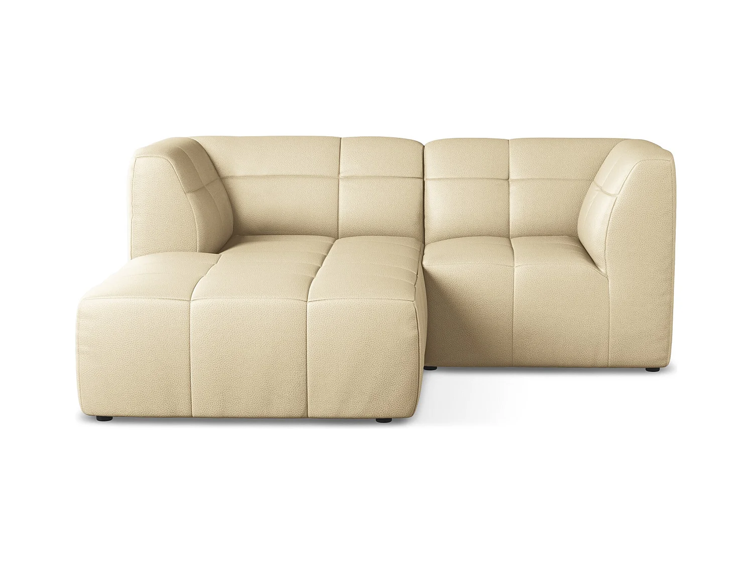 2,5-Sitzer Modulares Ecksofa - Ecke Links - Kunstleder - Beige - ALOHA
