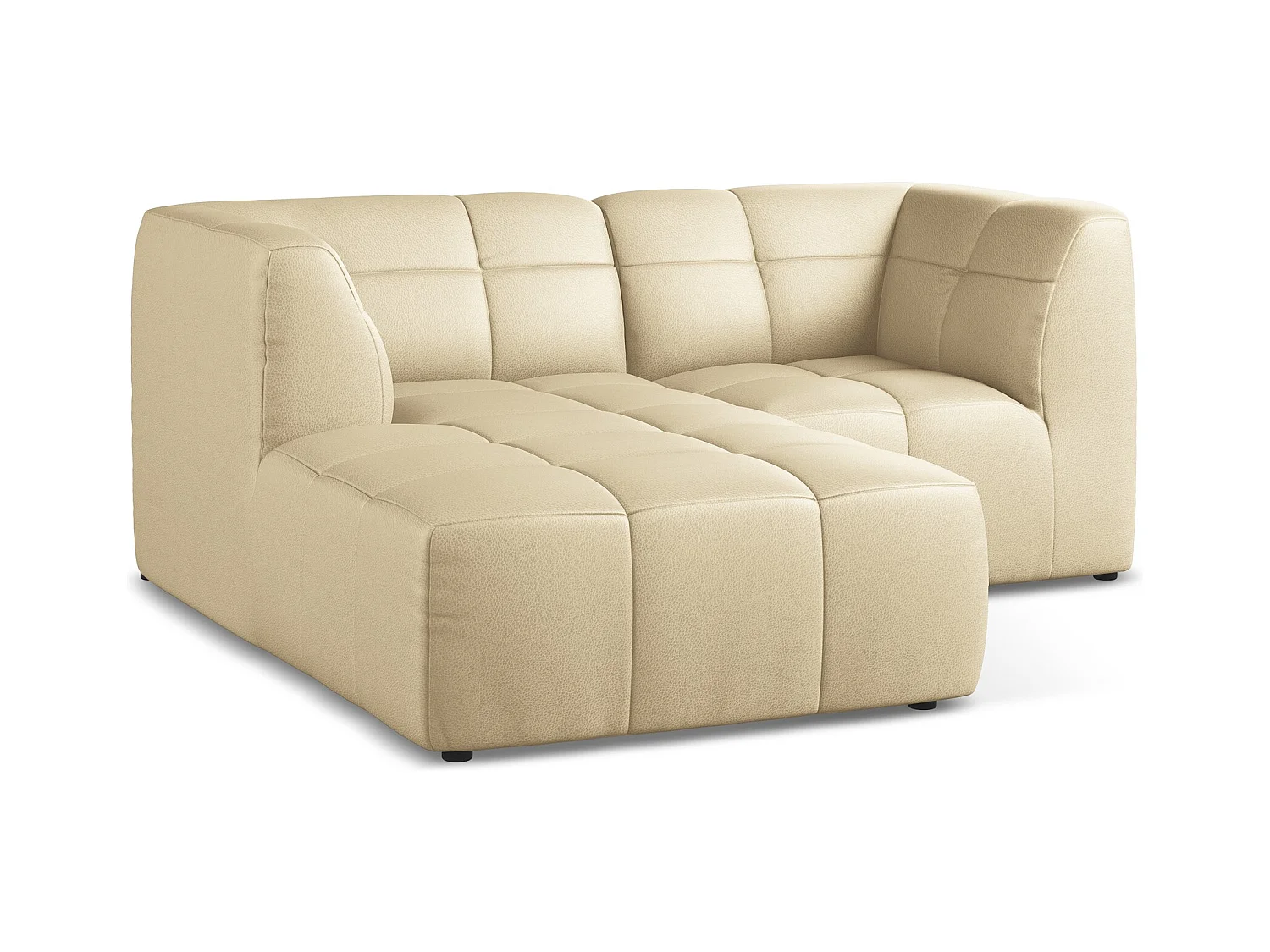 2,5-Sitzer Modulares Ecksofa - Ecke Links - Kunstleder - Beige - ALOHA