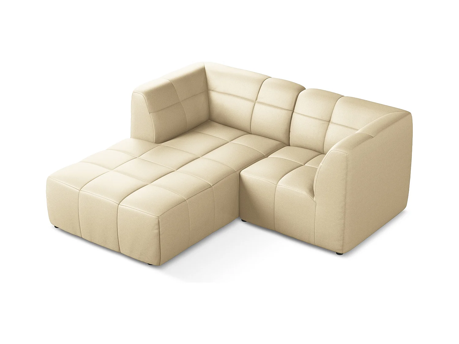 2,5-Sitzer Modulares Ecksofa - Ecke Links - Kunstleder - Beige - ALOHA