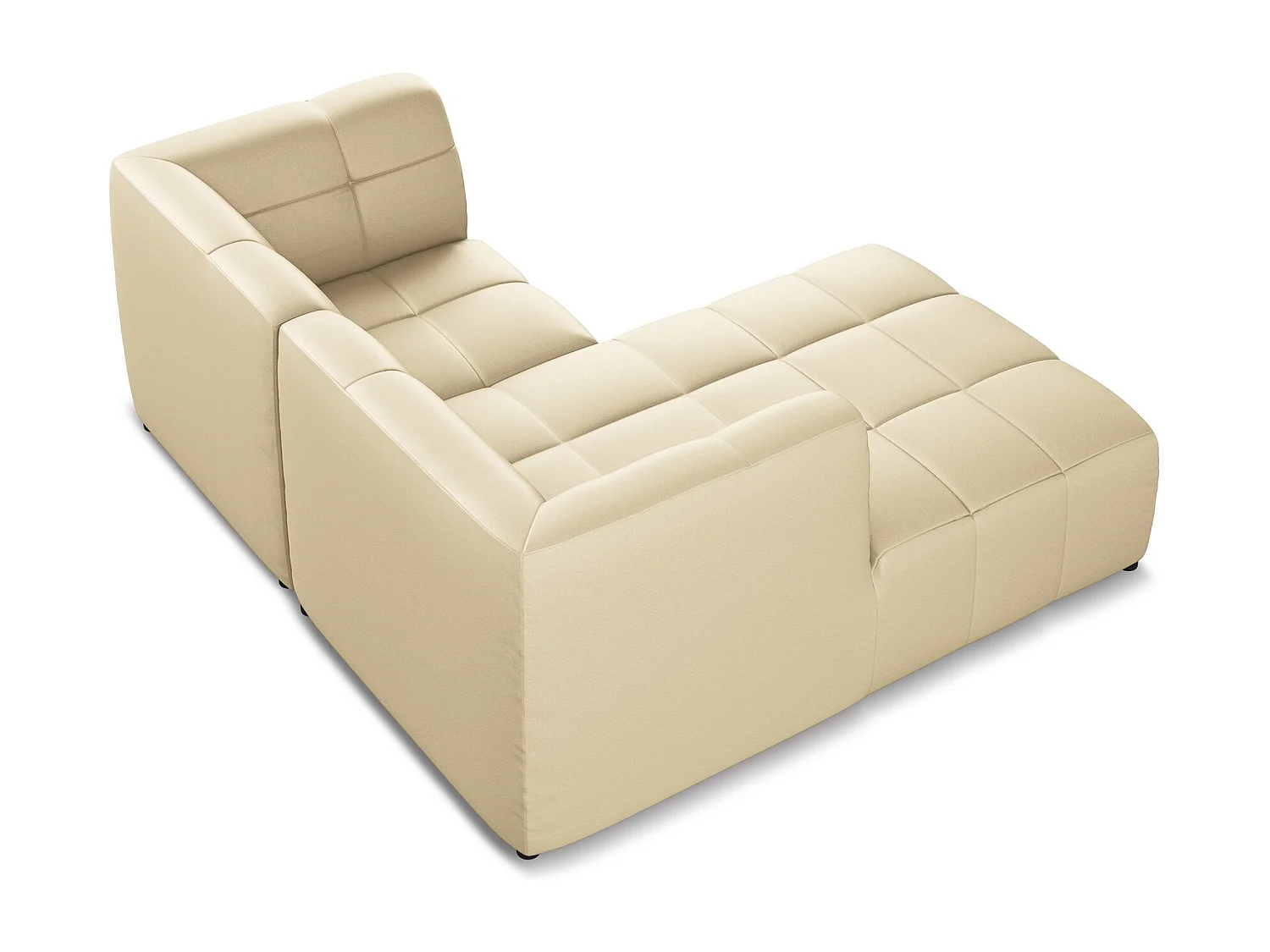 2,5-Sitzer Modulares Ecksofa - Ecke Links - Kunstleder - Beige - ALOHA