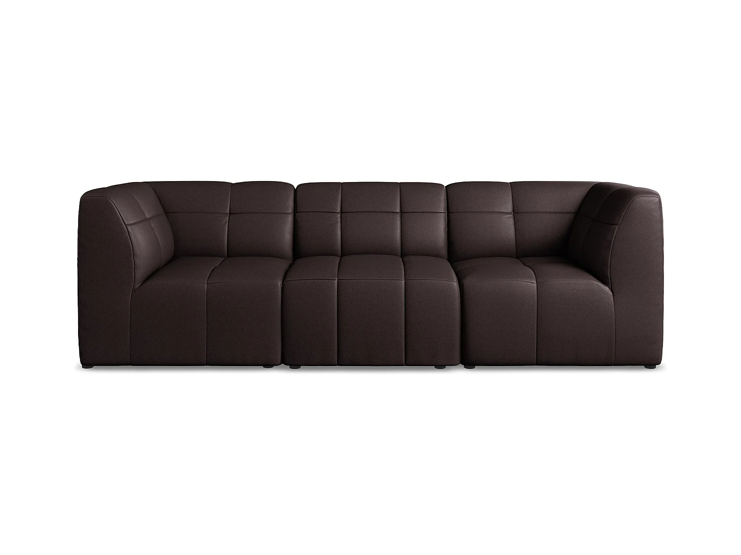 Driezits modulaire bank van pruim kunstleer - ALOHA