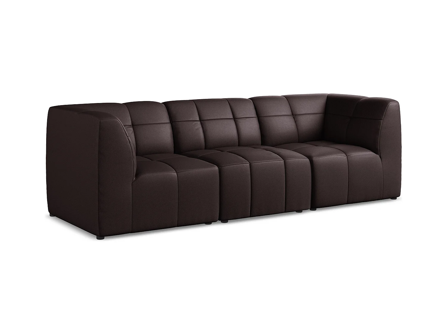 Modulares 3-Sitzer Sofa - - Kunstleder - Pflaume - ALOHA