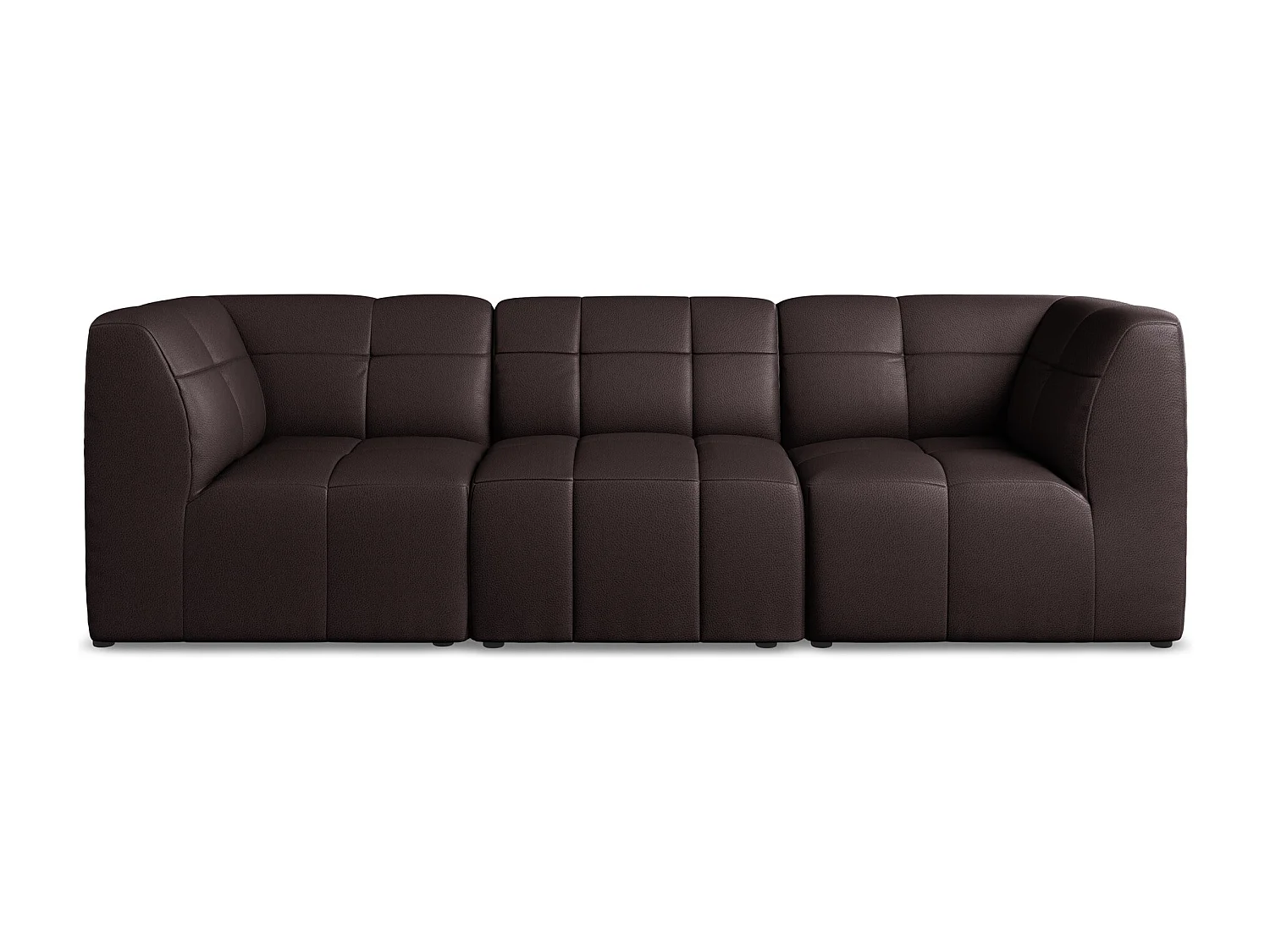 Sofá modular 3 lugares em couro sintético ameixa - ALOHA