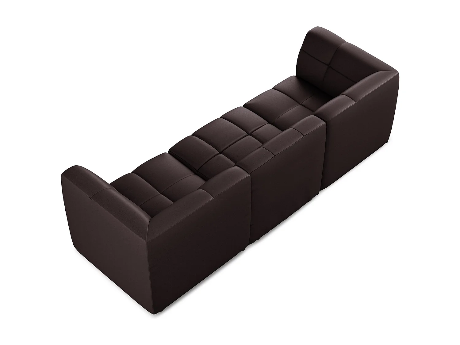 Sofá modular 3 lugares em couro sintético ameixa - ALOHA