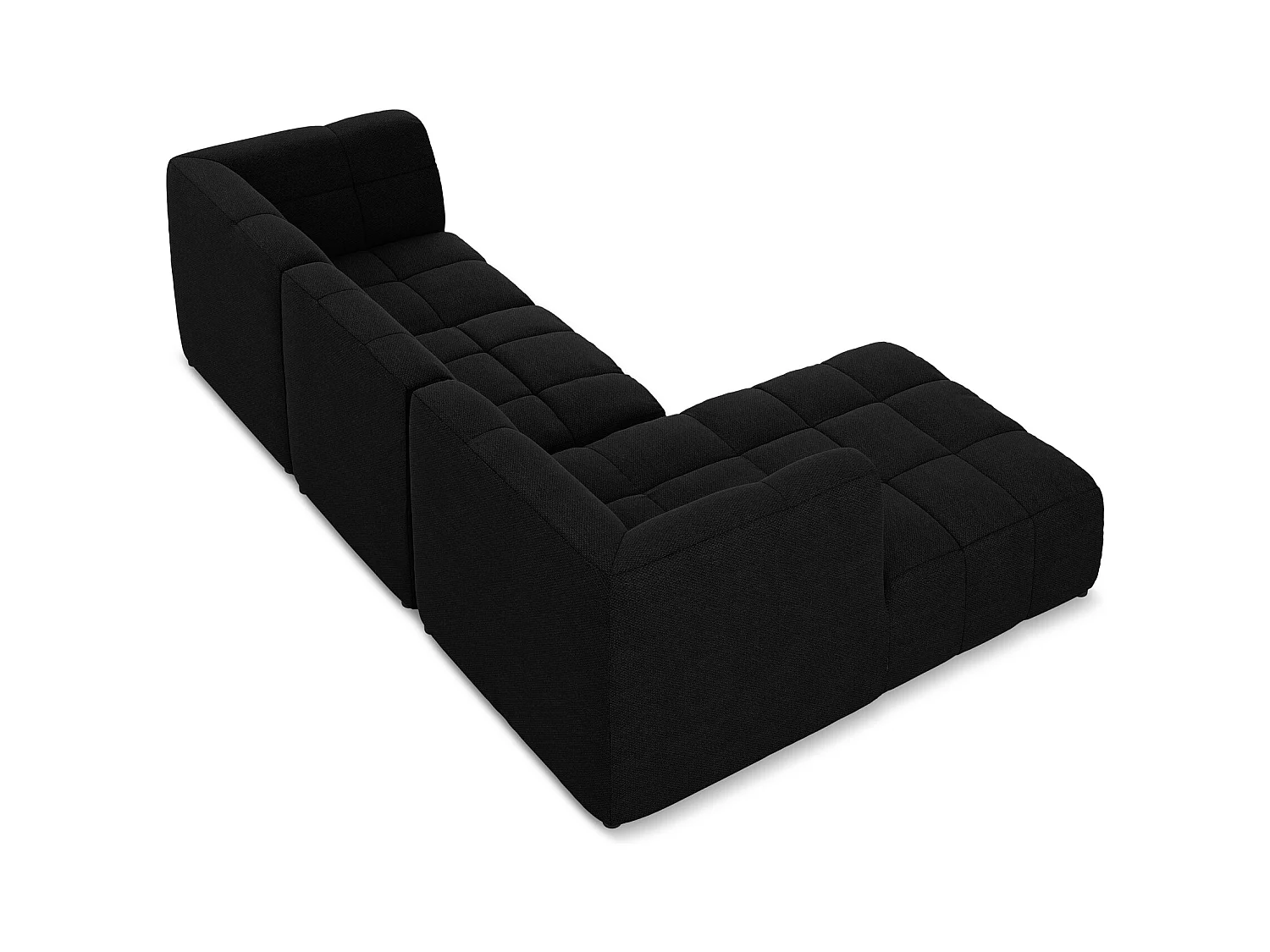 3-Sitzer Modulares Ecksofa - Ecke Links - Bouclé - Schwarz - ALOHA