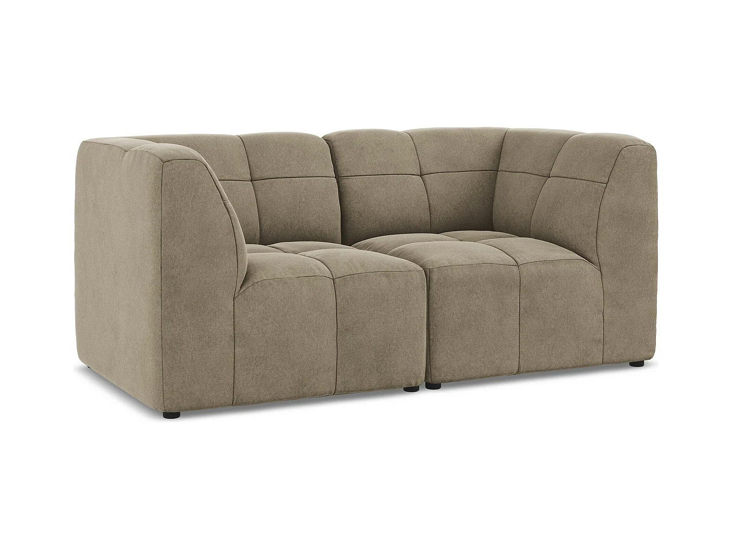 Canapé modulable 2 places en velours - beige - ALOHA