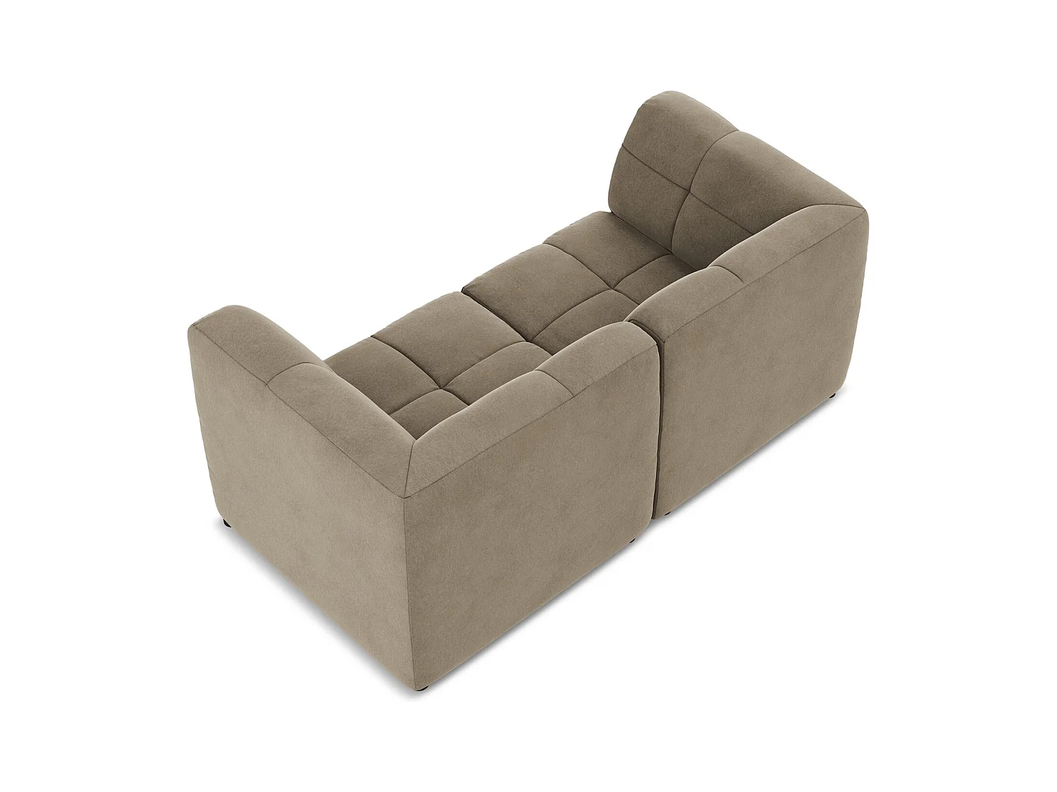 Canapé modulable 2 places en velours - beige - ALOHA