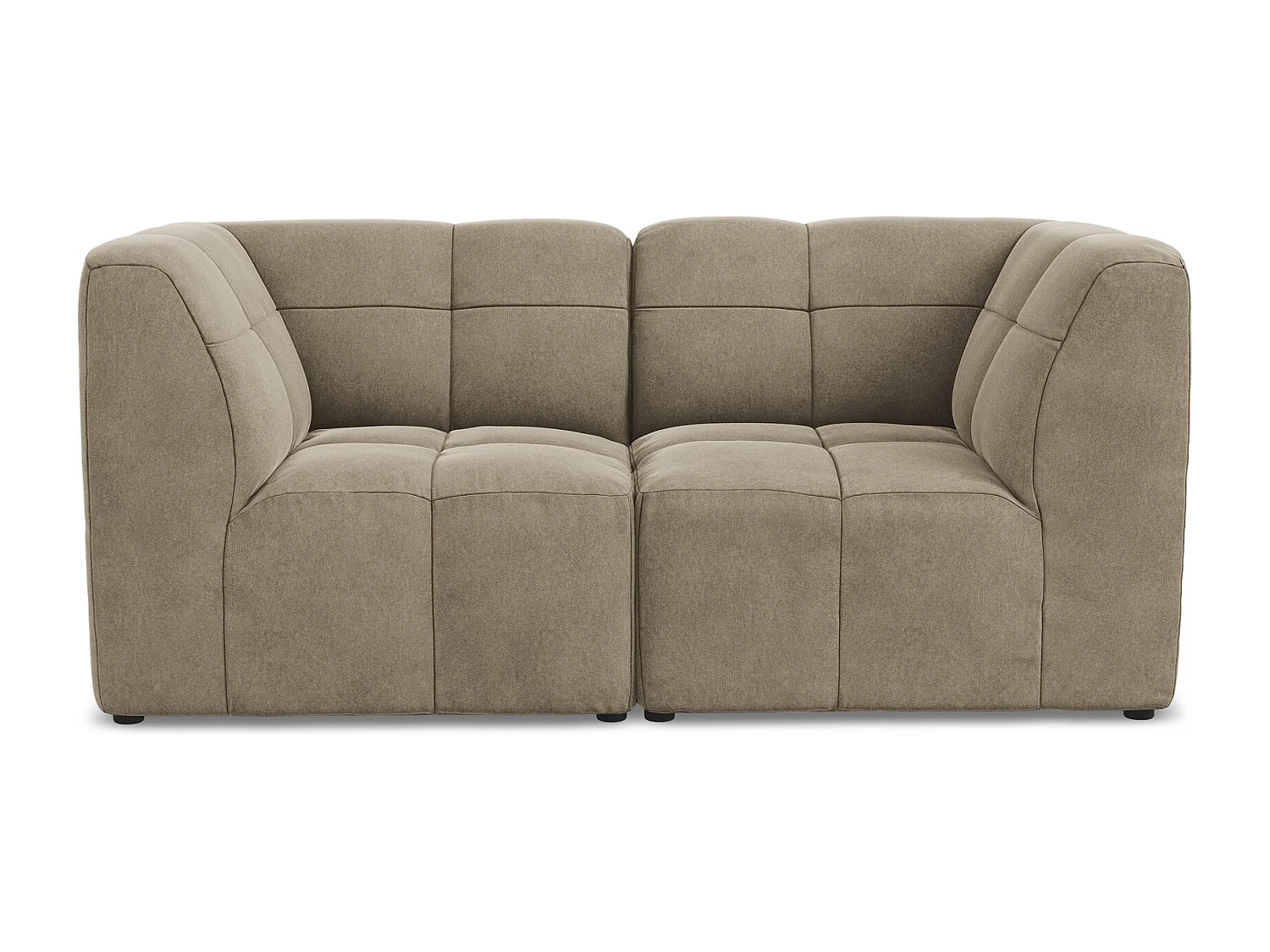 Canapé modulable 2 places en velours - beige - ALOHA