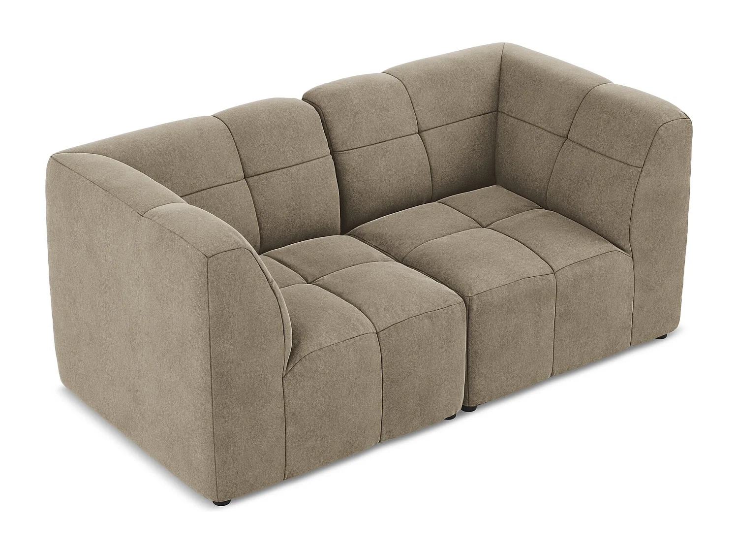 Canapé modulable 2 places en velours - beige - ALOHA