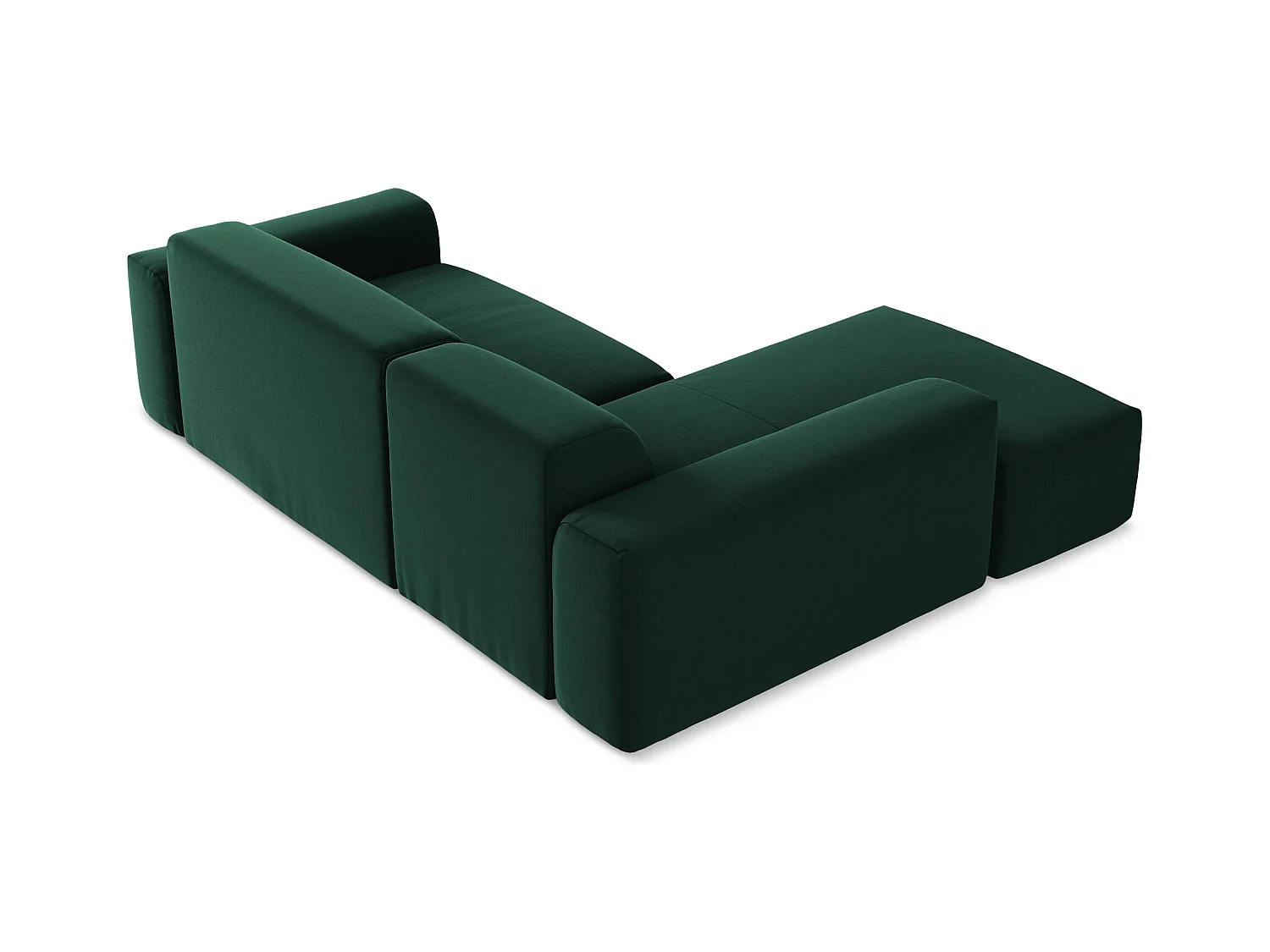 3-Sitzer Modulares Ecksofa - Ecke Links - Samt - Flaschengrün - KELI