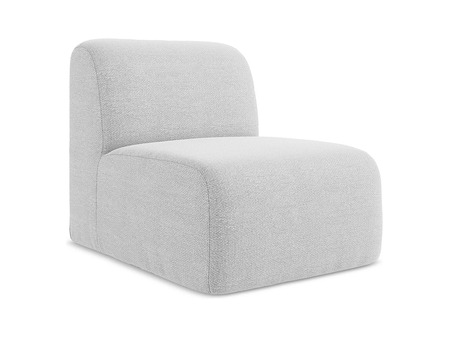 Fauteuil pour canapé modulable en tissu bouclette - argent - LANI