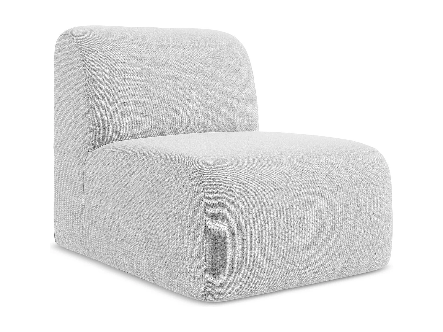 Fauteuil pour canapé modulable en tissu bouclette - argent - LANI