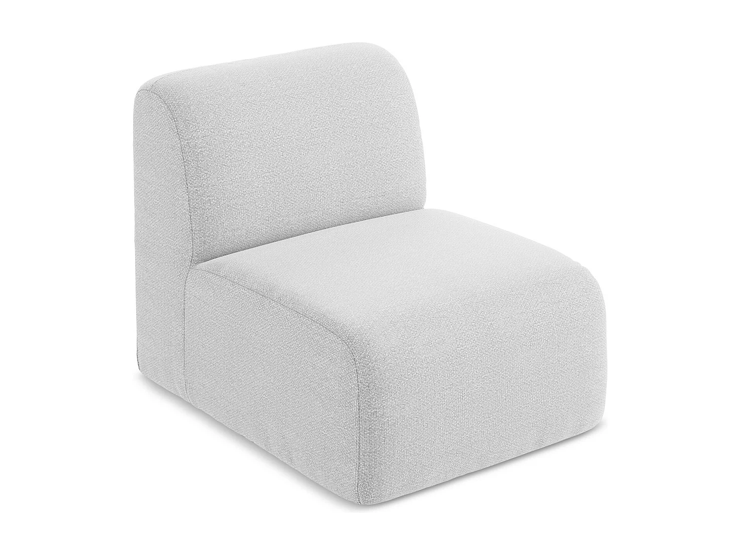 Fauteuil pour canapé modulable en tissu bouclette - argent - LANI
