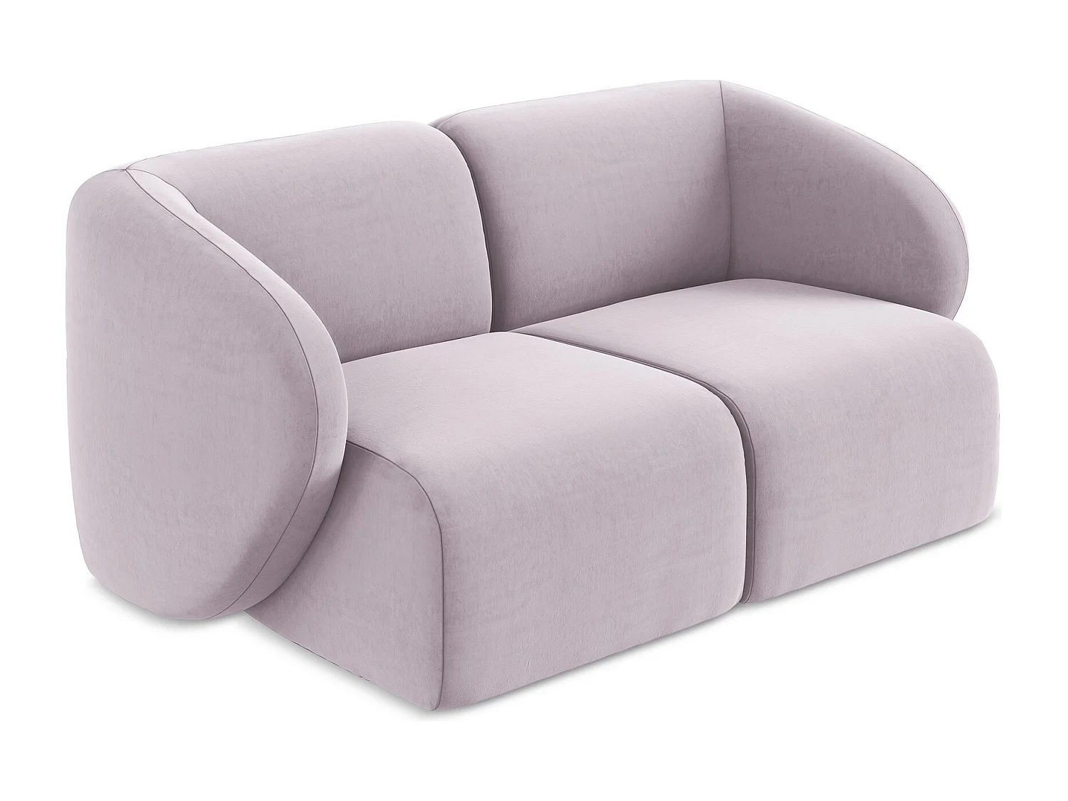 2-Sitzer Sofa - - Samt - Lavendel - LANI