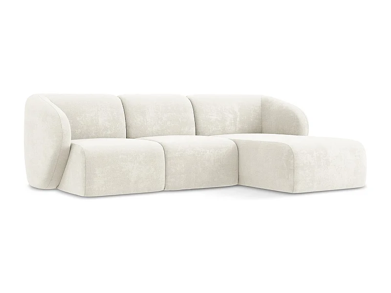 3-Sitzer Modulares Ecksofa - Ecke Rechts - Chenille - Weiß - LANI