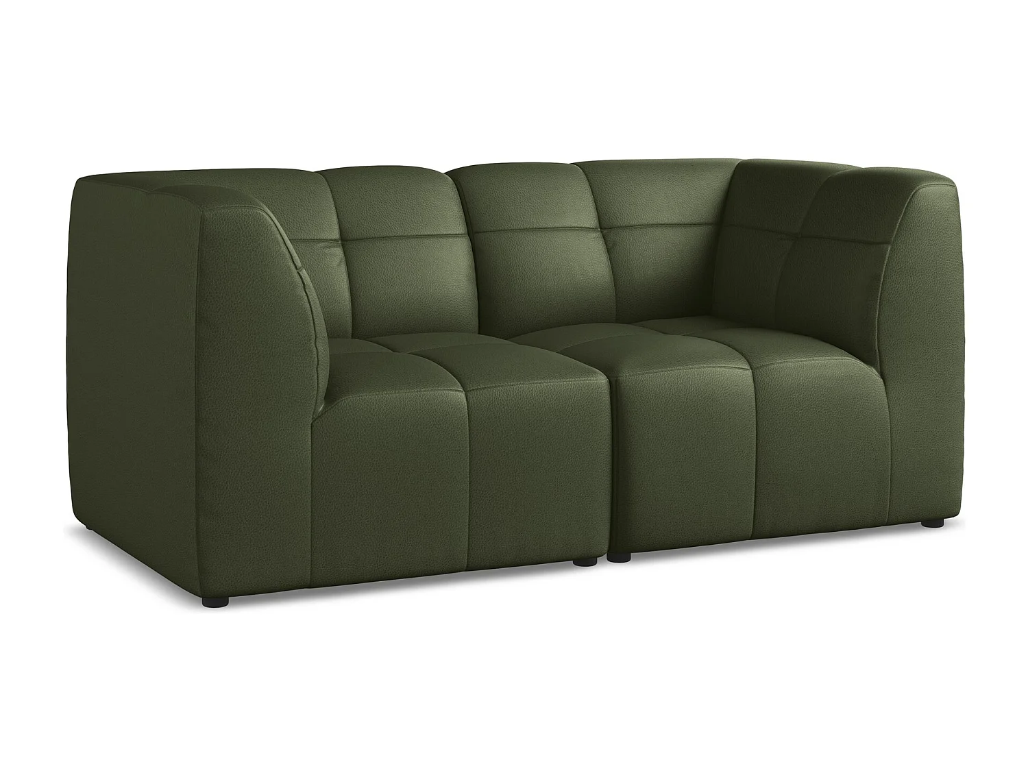 Canapé modulable 2 places en similicuir - vert - ALOHA