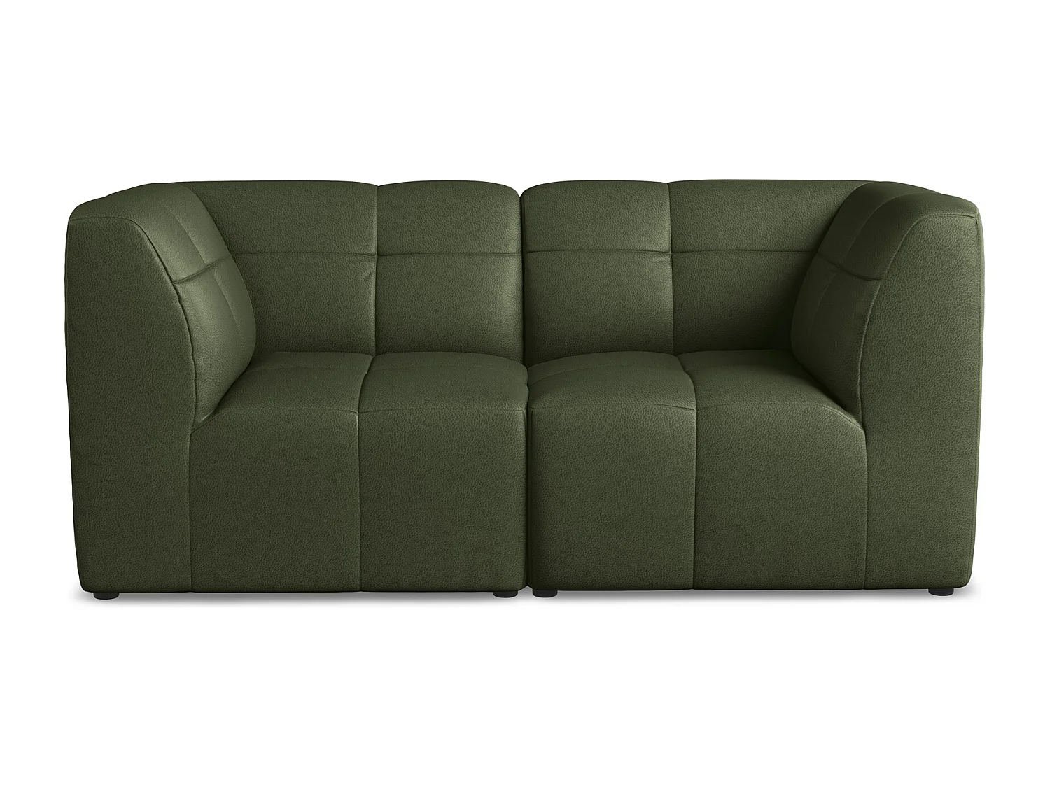 Canapé modulable 2 places en similicuir - vert - ALOHA