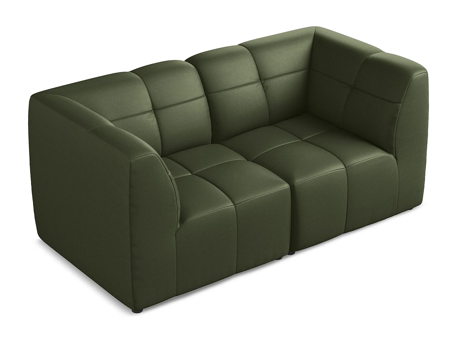 Canapé modulable 2 places en similicuir - vert - ALOHA