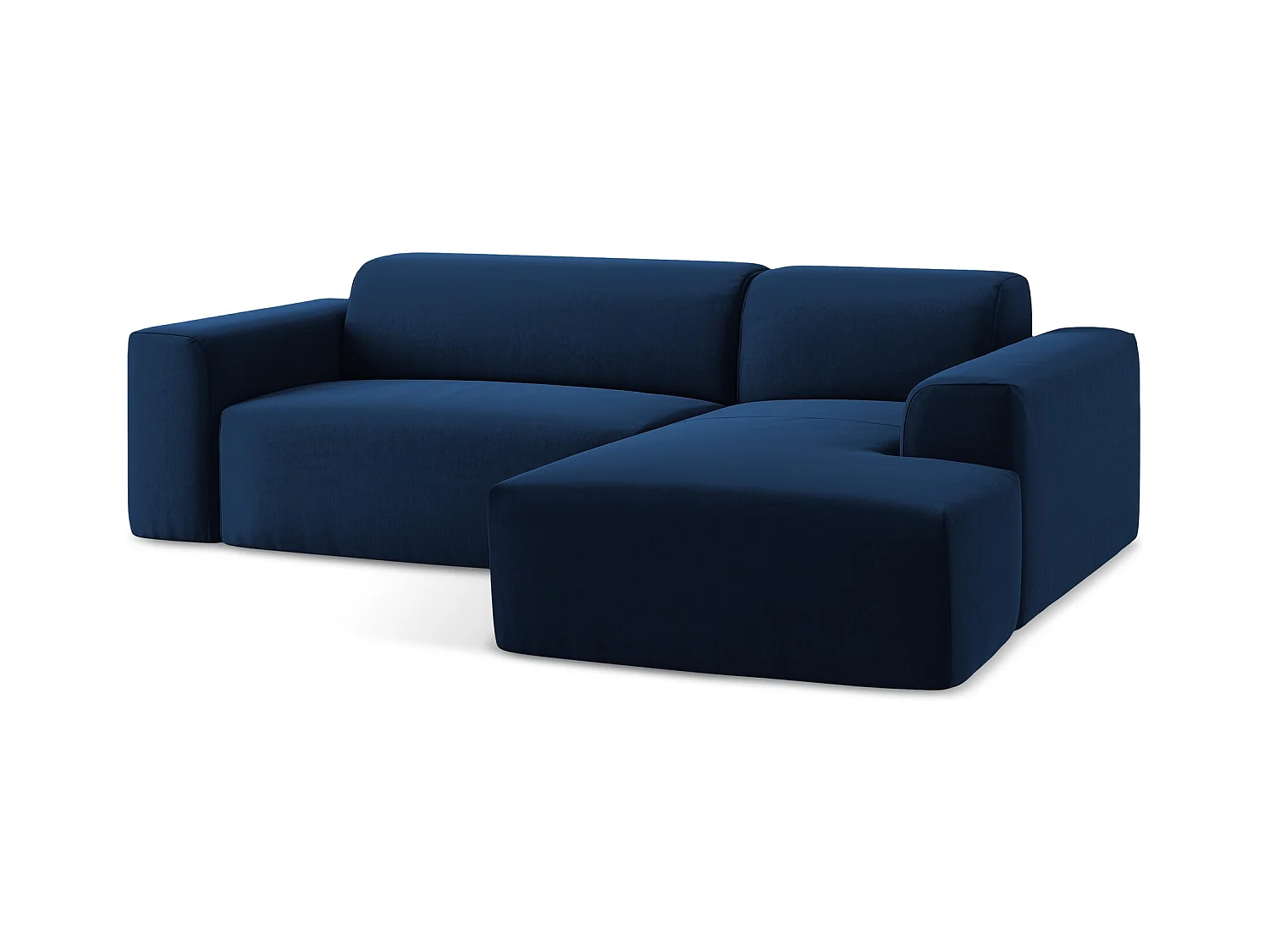 3-Sitzer Modulares Ecksofa - Ecke Rechts - Samt - Königsblau - KELI